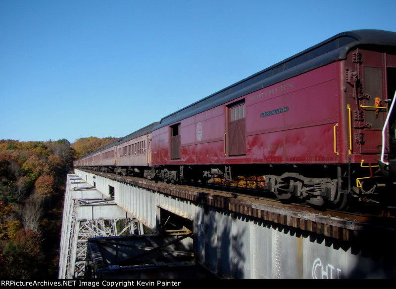 Bridge full of passenger cars